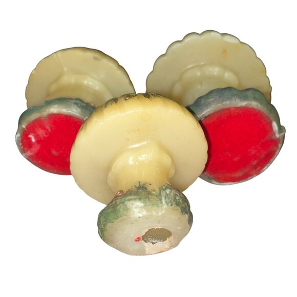 Vtg Lot of 3 '70 Mushroom Candles Hand Painted Hippie Decor - Picture 7 of 7